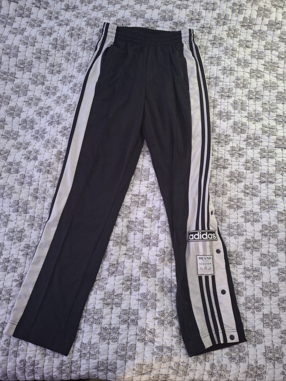 adidas Black Joggers with White Side Stripes